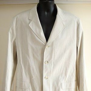 Banana Republic 100% Cotton Tailored Seersucker Suit 44L Pants 32/31